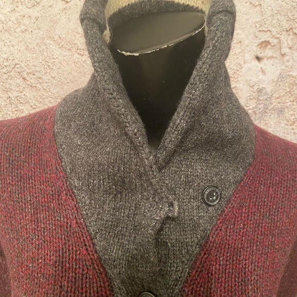 ROOTS Maroon Wool Blend Cabin Cardigan - Picture 6 of 9